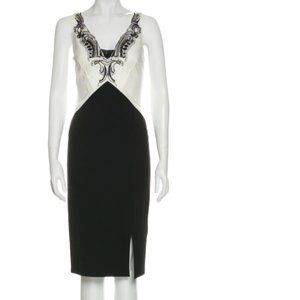 ROBERTO CAVALLI Black & White Colourblock Dress